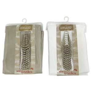 Cortina de baño con 12 ganchos