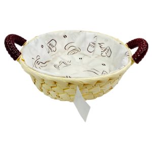 Panera de mimbre forrada