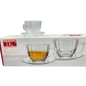 Juego de te de vidrio x6 marine 250cc