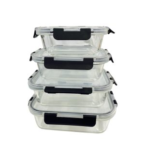 Hermeticos de vidrio rectangular x4 art.25511