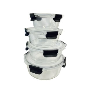 Hermeticos de vidrio x4 redondos