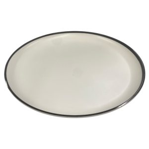 Plato playo de melamina blanco borde negro