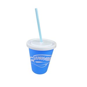 Vaso plastico con tapa y sorbete Argentina chico