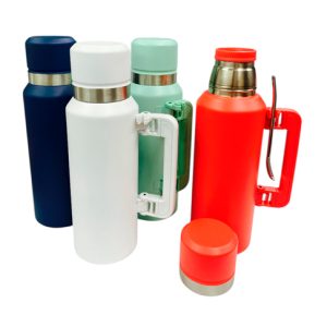 Termo de acero con mate y bombilla 1L art.25004