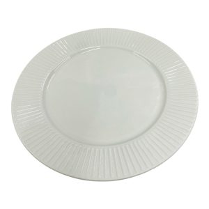Plato playo ceramica blanca rayas 26 cm art.113-02716