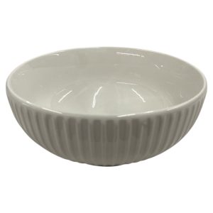 Bowl de  ceramica blanca rayas 15cm art.113-02718