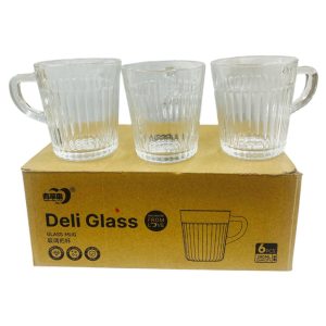 Tazas de vidrio labradas x6 280ml art.20186