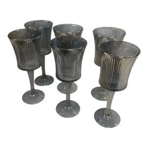 Copas de vidrio labradas fume x6 290ml art.20871