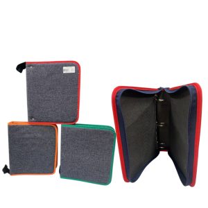 Carpeta 3 anillos con cierre jeans art.450-2