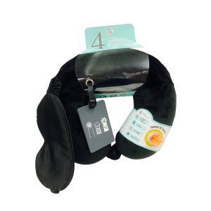 Almohada de viaje + identificador + tapones + antifas