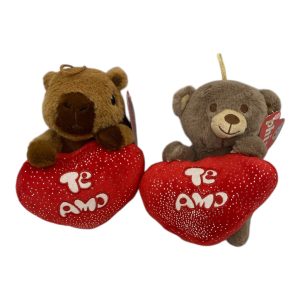 Animalito c/corazon de peluche 15cm