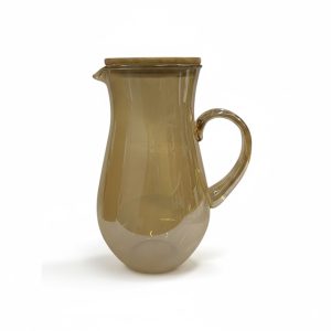 Jarra vidrio bombre  cobre 3 L tapa madera art.fg19