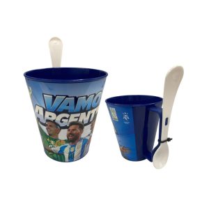 Taza plastica con cuchara Quo Afa art.7293